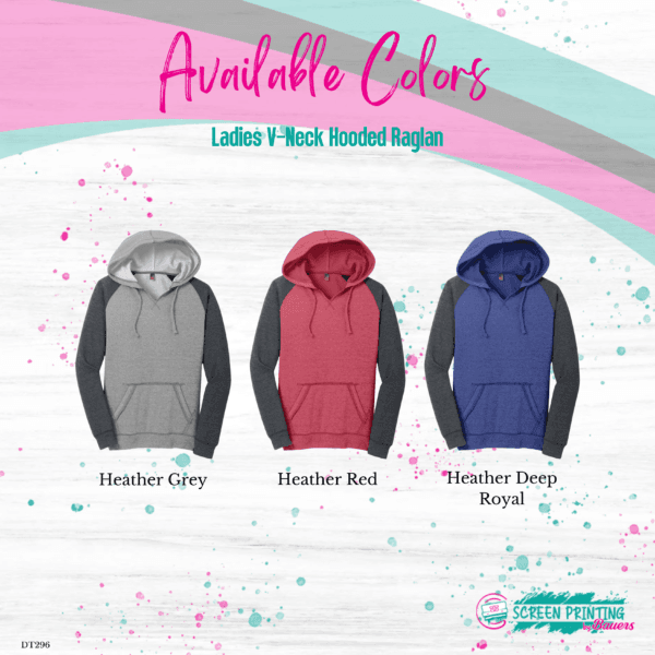 Ladies V-Neck Hooded Raglan