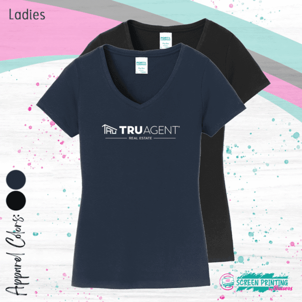 Tru Agent Ladies V-Neck T - Image 2