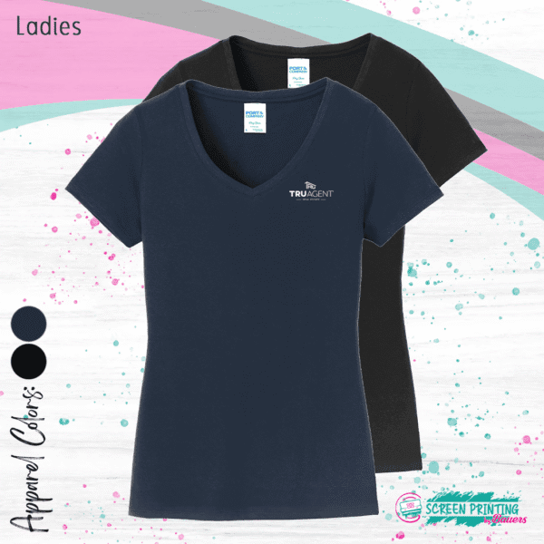 Tru Agent Ladies V-Neck T