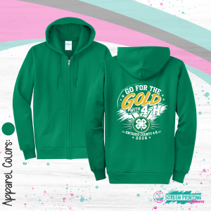 4H Ontario County Going For The Gold Zip Up Hoodie