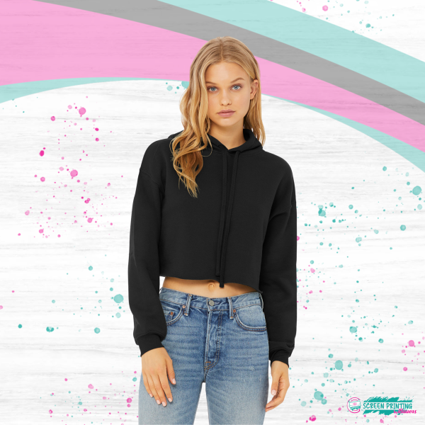 Ladies Sponge Fleece Cropped Hoodie