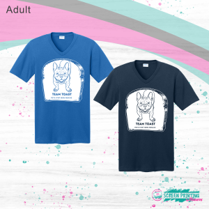 Team Toast V-Neck Tee White Ink