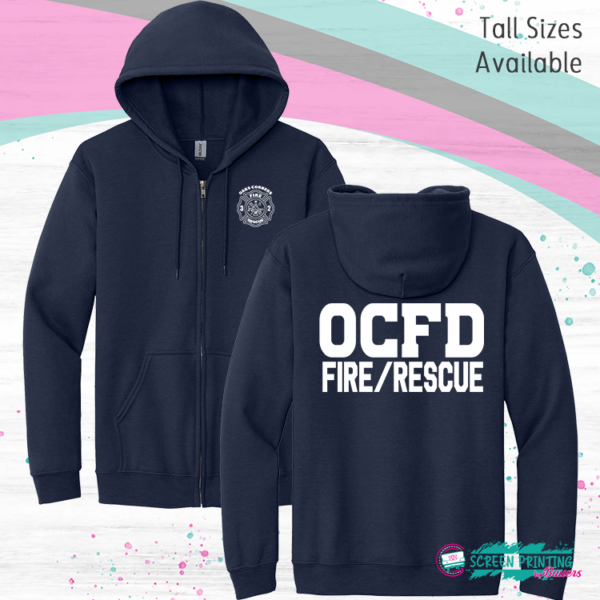 Oaks Corners FD Fire Rescue Tall Zip Hoodie