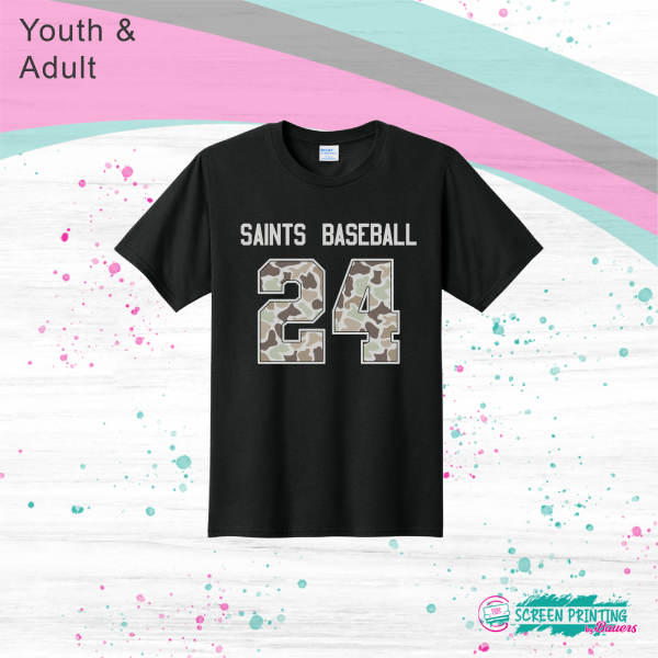 CC Baseball Camo Number Design