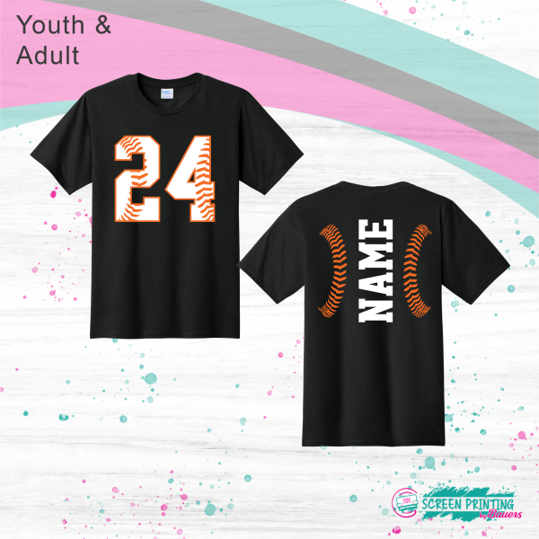 CC Baseball Ball Laces Number Design