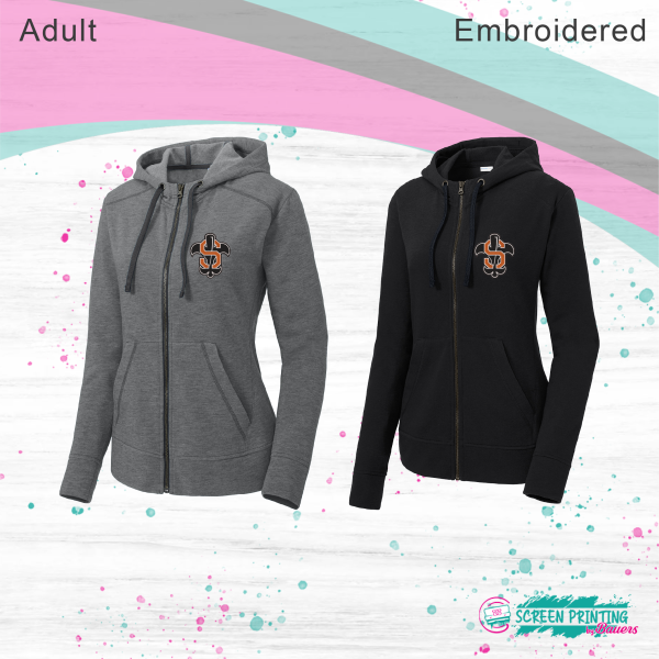 CC Baseball Ladies Sport Tek Triblend Full Zip Hoodie